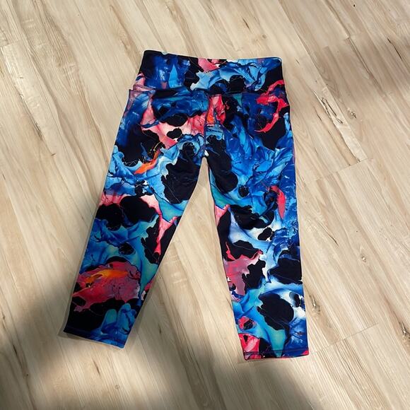 Athleta multicolor Capri leggings blue and pink size small - Picture 5 of 6